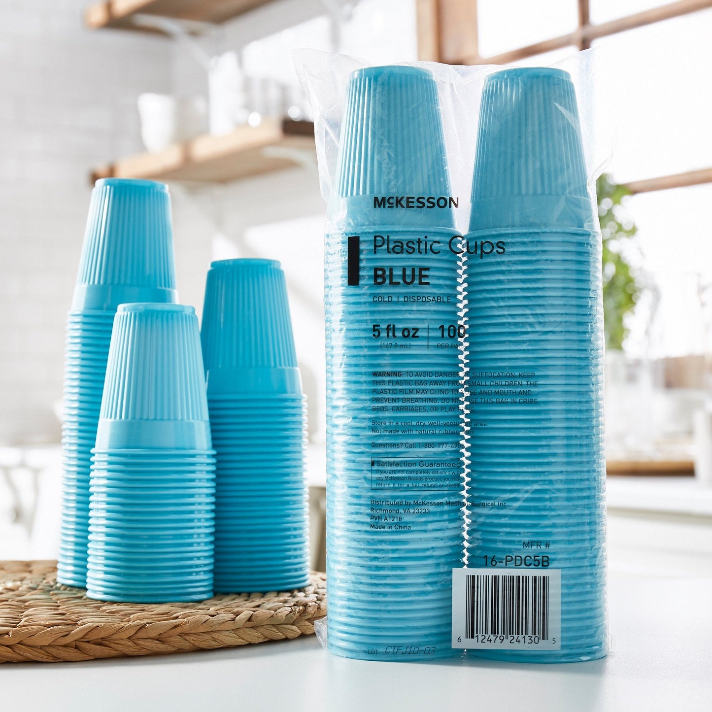 McKesson Polypropylene Drinking Cups, Disposable, 5 oz, Blue 16-PDC5B