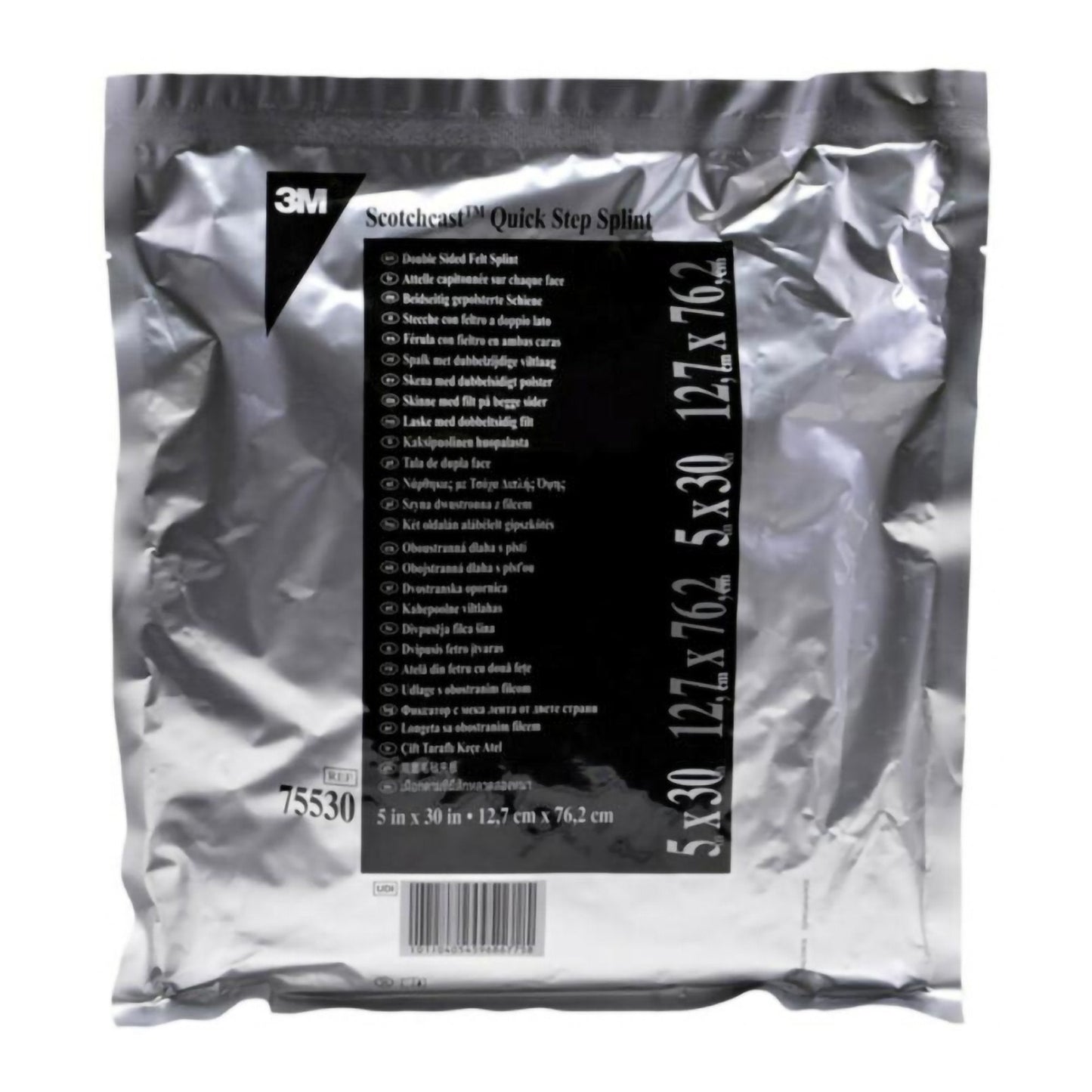 Padded Precut Splint 3M™ Scotchcast™ Quick Step Double Sided Felt 5 X 30 Inch Felt / Fiberglass White - 75530