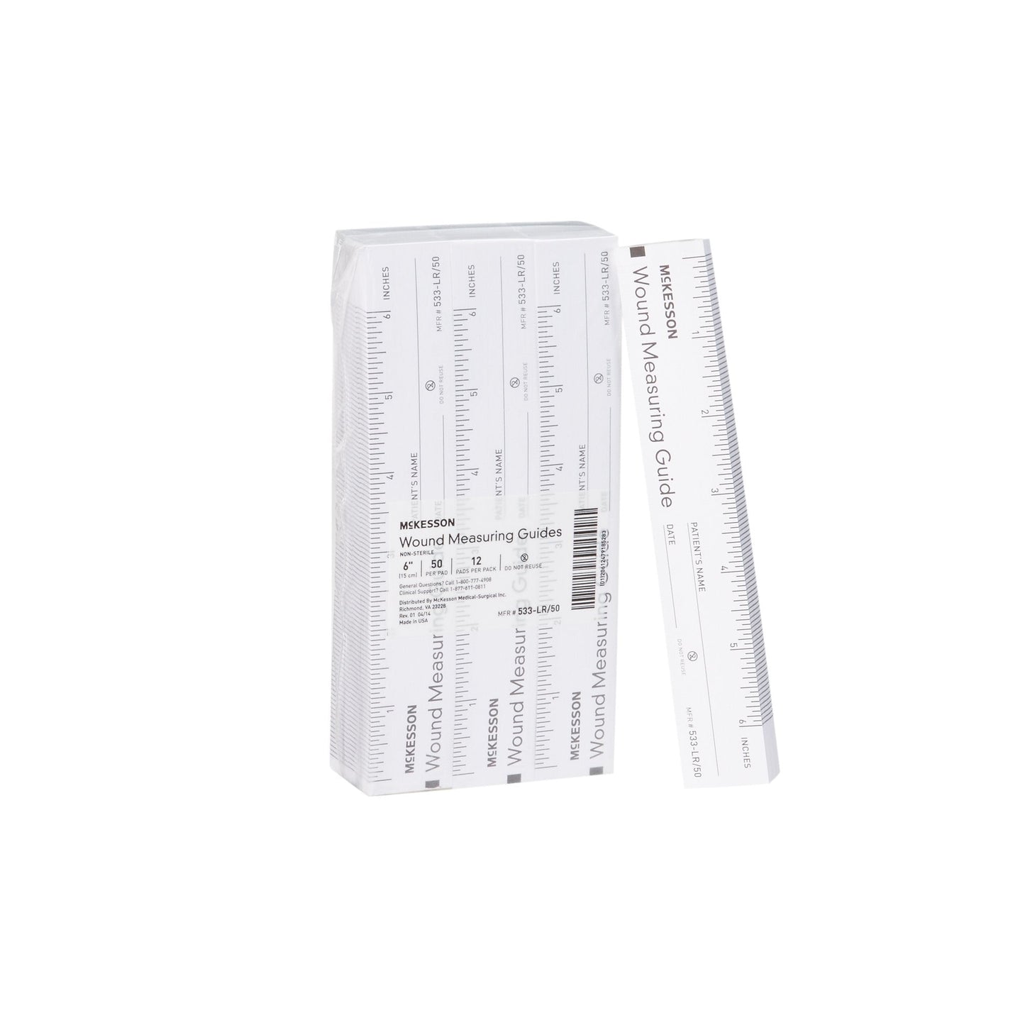 McKesson Brand McKesson Non-Sterile Paper Wound Measuring Guide 6" 533-LR/50
