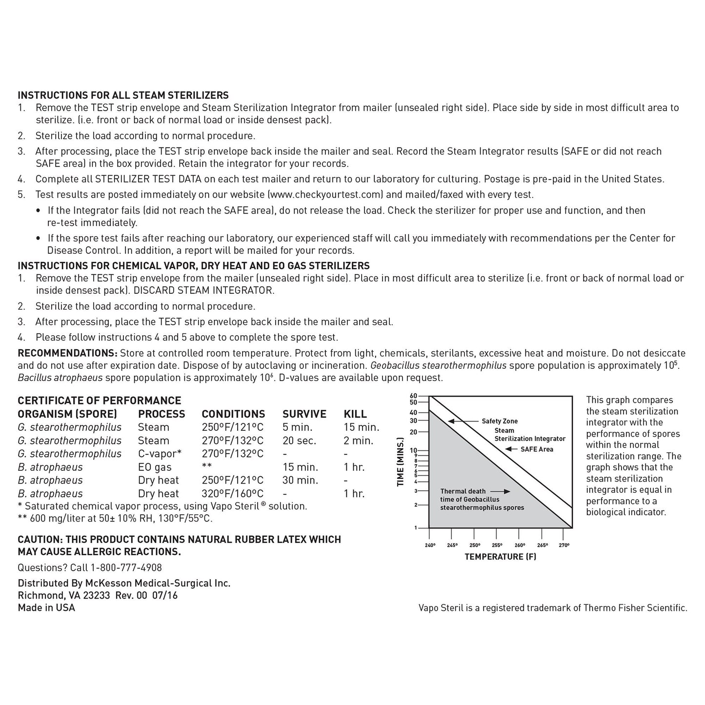 McKesson Sterilizer Monitoring Mail-In Service 73-PP012