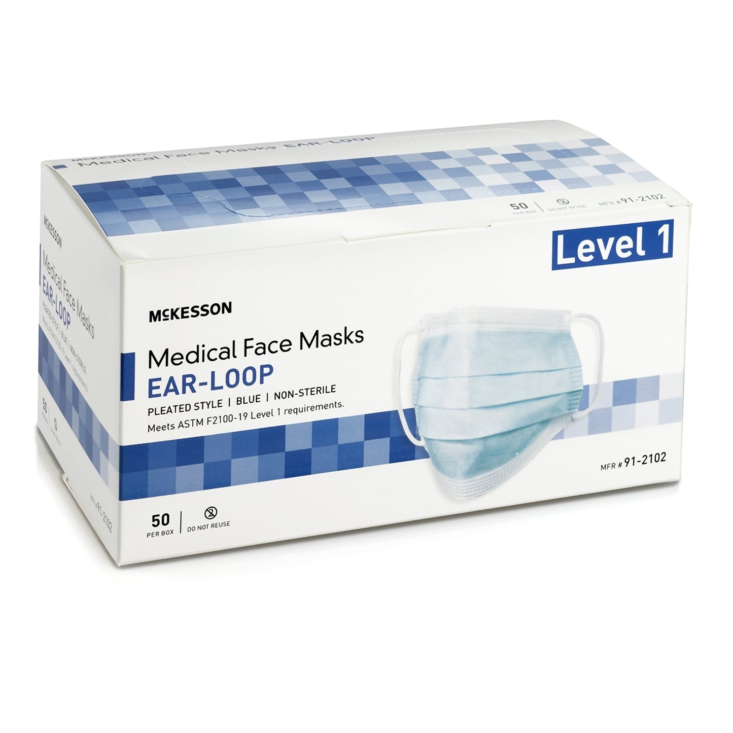 McKesson ASTM Level 1 Medical Face Masks, Blue 91-2102