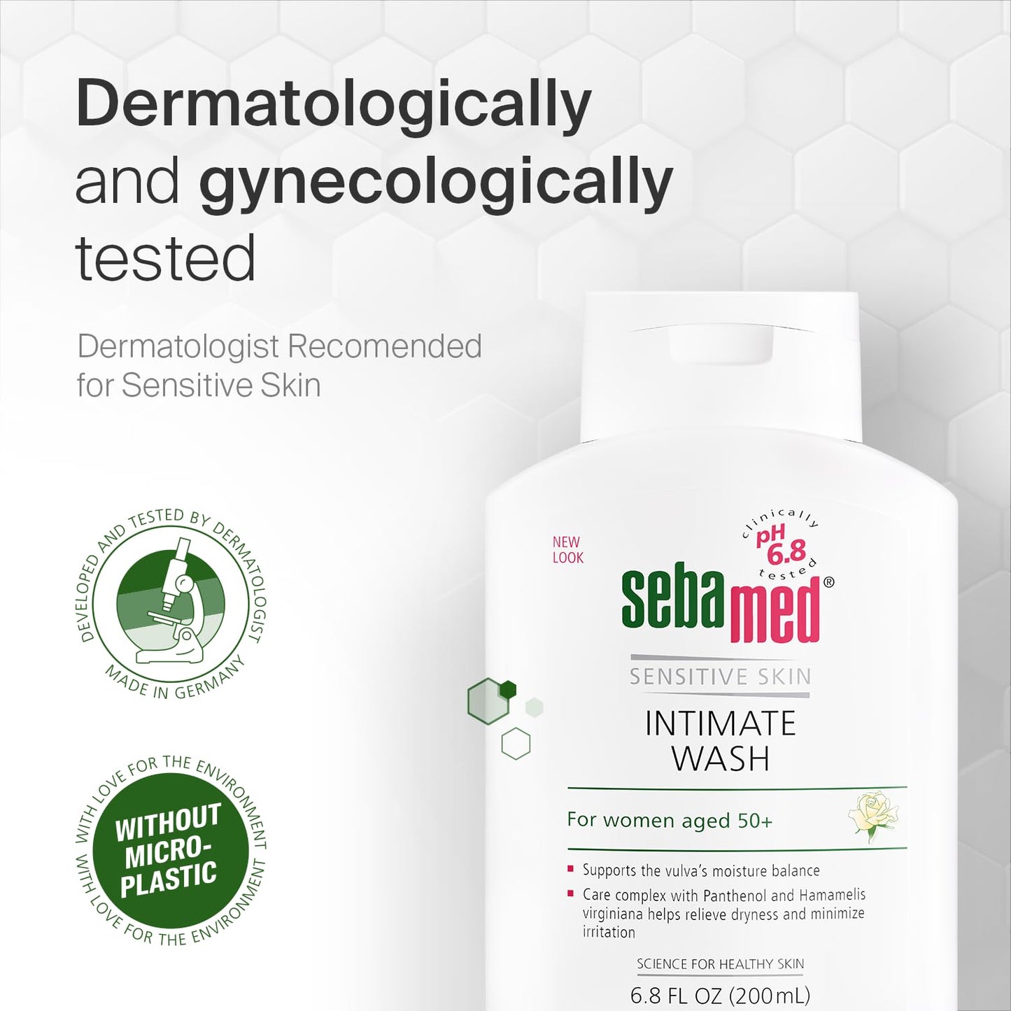 Sebamed Feminine Intimate Wash Menopause - 200ml, Gentle Hygiene for Dryness Relief