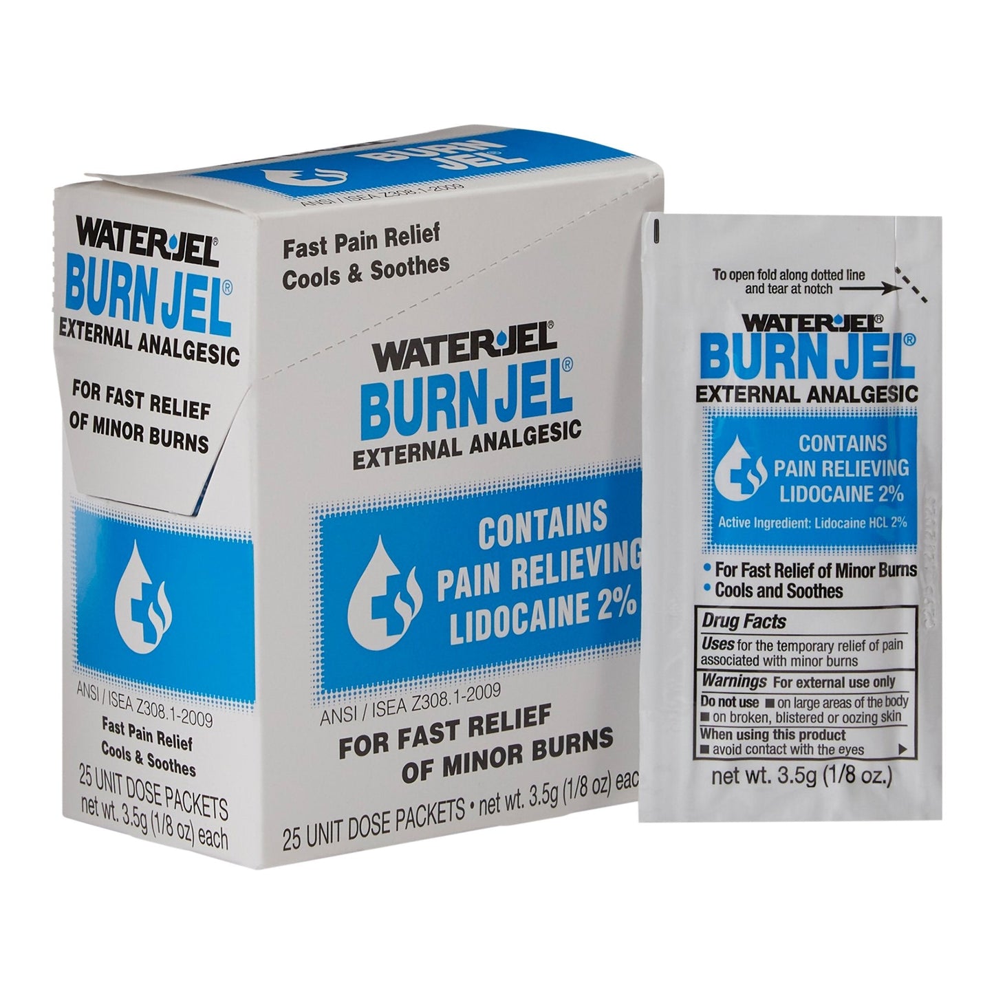 Burn Relief Lidocaine Water Jel® Burn Jel® Topical Gel 3.5 Gram Individual Packet - 600U-1.00.000