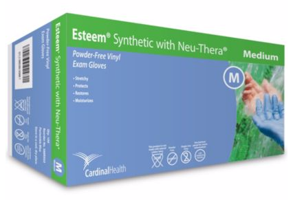 Esteem® Coated PF Stretch Vinyl Exam Gloves w/ Neu-Thera® - S88RX03