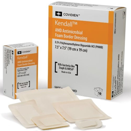 Kendall™ AMD Antimicrobial Foam Dressings 6" x 6" - 55566AMD