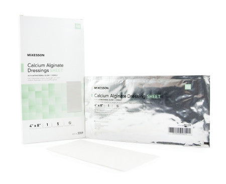 Silver Alginate Dressing McKesson 4 X 8 Inch Rectangle Sterile - 3559