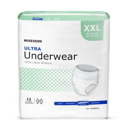 Unisex Adult Absorbent Underwear McKesson Ultra Pull On with Tear Away Seams X-Large Disposable Heavy Absorbency - UWBXL