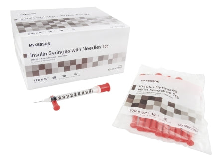 Substitute for Standard Insulin Syringe with Needle McKesson 1 mL 1/2 Inch 27 Gauge NonSafety Ultra Thin Wall - 102-SN1C2705P