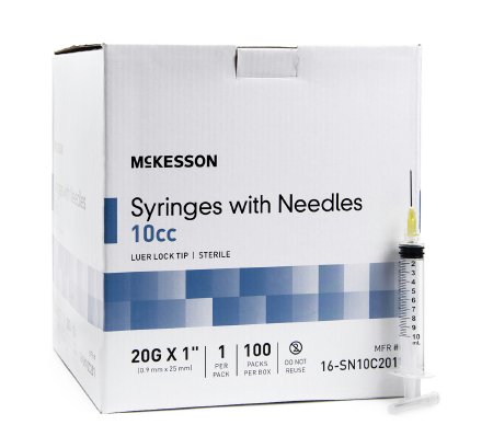 Substitute For McKesson Syringe w/ Detachable Hypodermic Needle w/o Safety 10mL 20G x 1" - 16-SN10C201