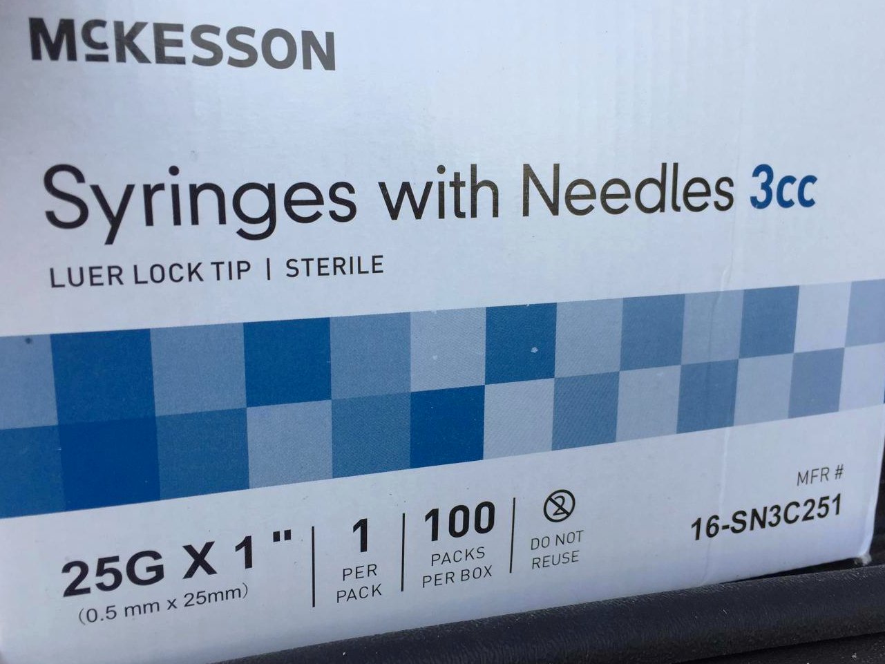 Substitute For McKesson Syringe w/ Detachable Hypodermic Needle w/o Safety 3mL 25G x 1" - 16-SN3C251