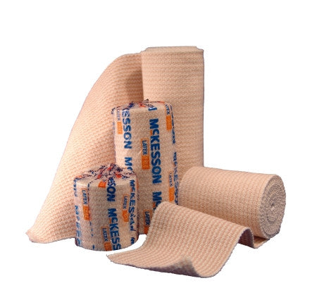 Elastic Bandage McKesson 3 Inch X 5 Yard Single Hook and Loop Closure Tan NonSterile Standard Compression - 16-1033-3