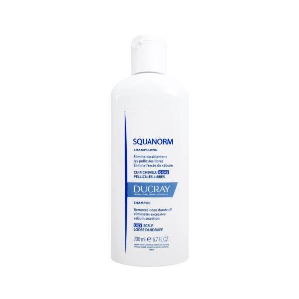 Ducray Squanorm Shampoo Oily 200ml - Anti-Dandruff Solution for Oily Scalp, Regulates Sebum, Restores Hair Volume & Shine