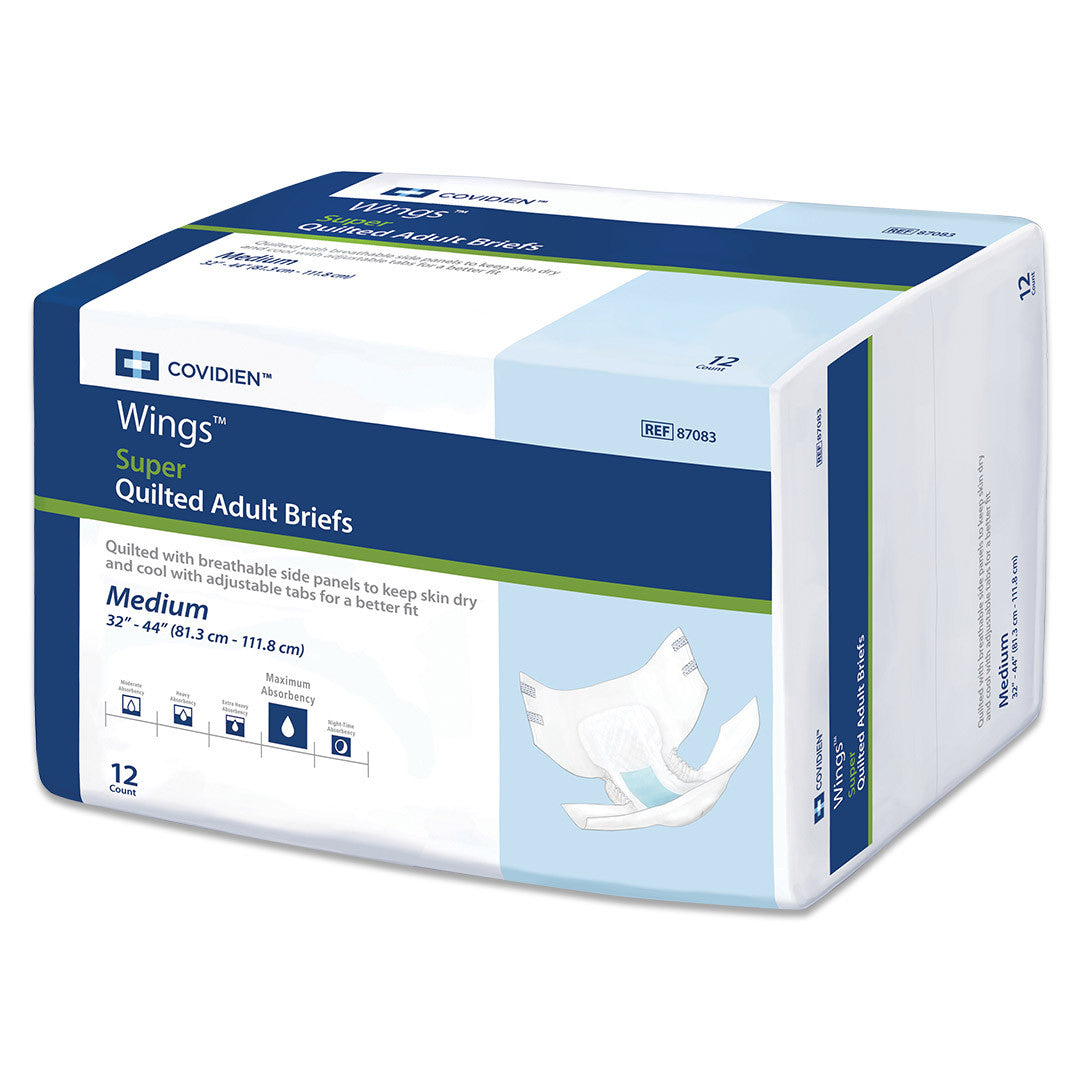 Unisex Adult Incontinence Brief Wings™ Super Quilted X-Large Disposable Heavy Absorbency - 87085