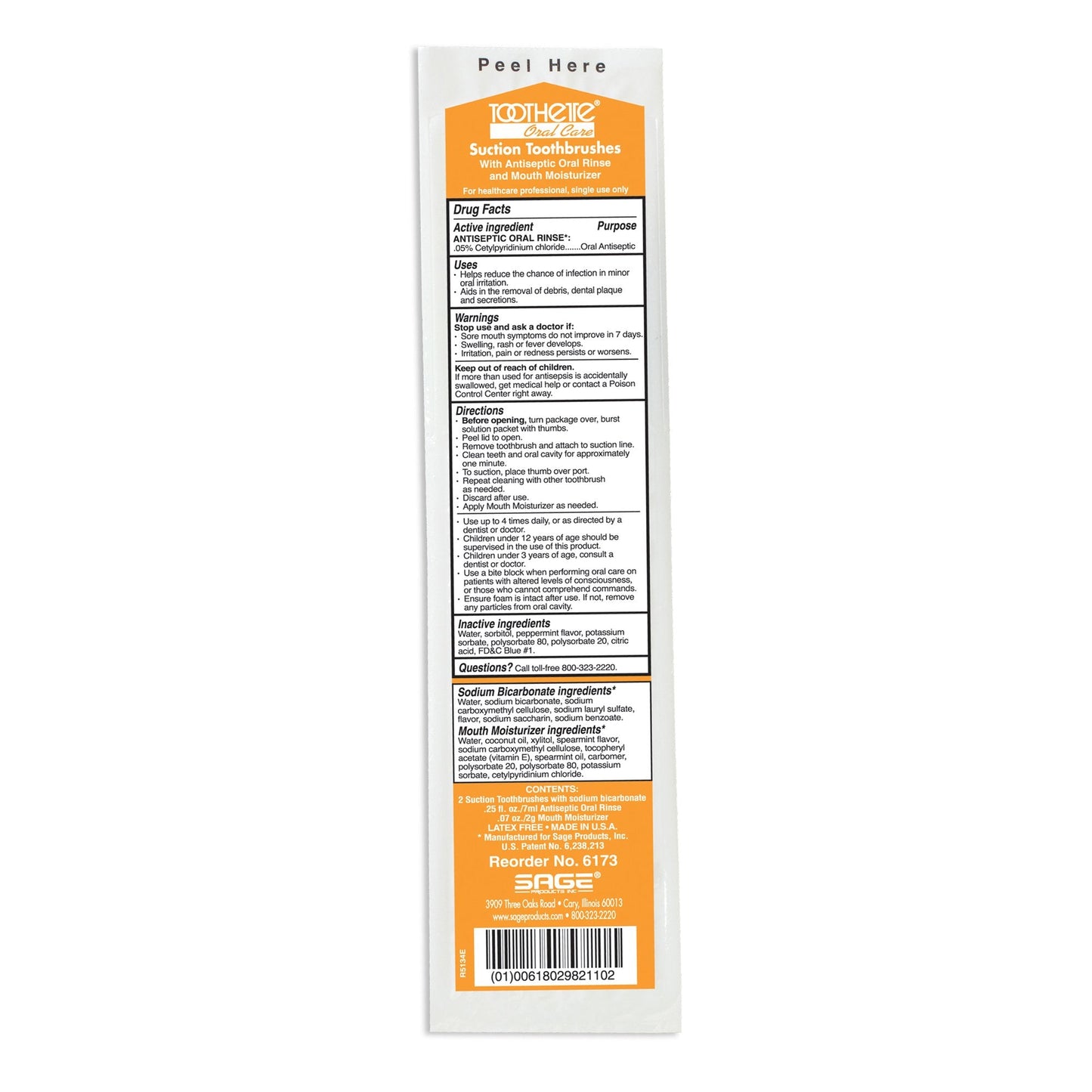 Toothette® Suction Toothbrush Kit with Oral Rinse 6173