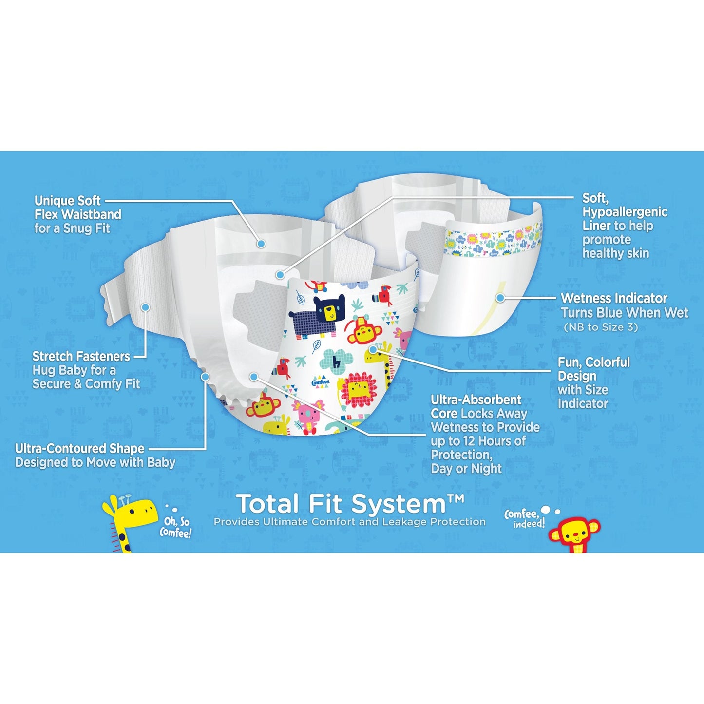Attends Comfees Premium Baby Diapers, Moderate-Absorbent, Size 7 CMF-7