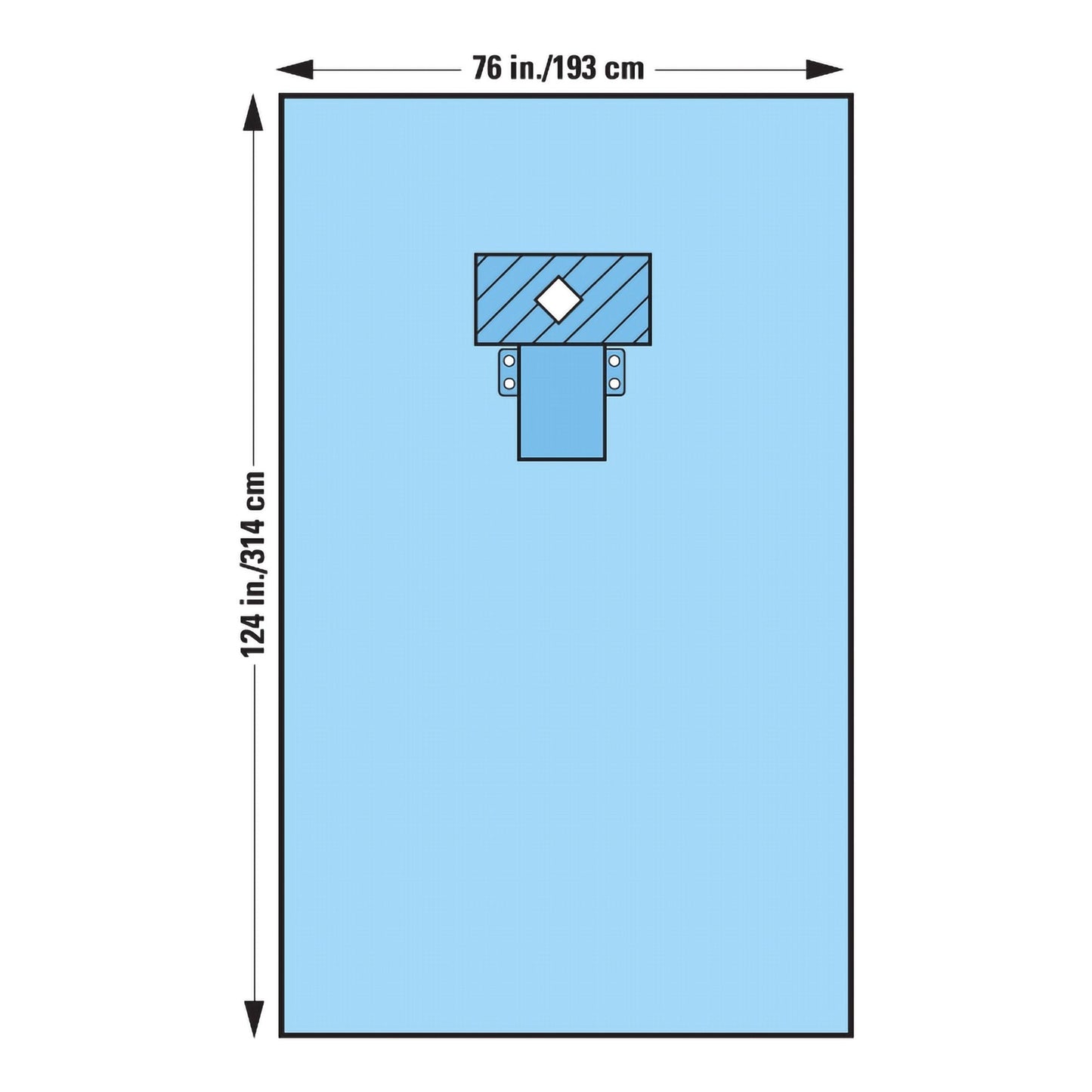 O&M Halyard Inc Halyard Sterile Thyroid EENT Drape, 76 W x 124 L Inch 89255, Case of 13