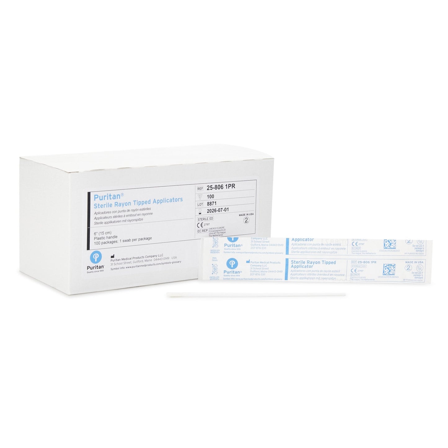 Puritan Medical Products Puritan Swabstick, 6-Inch Length 25-806 1PR, Case of 1000