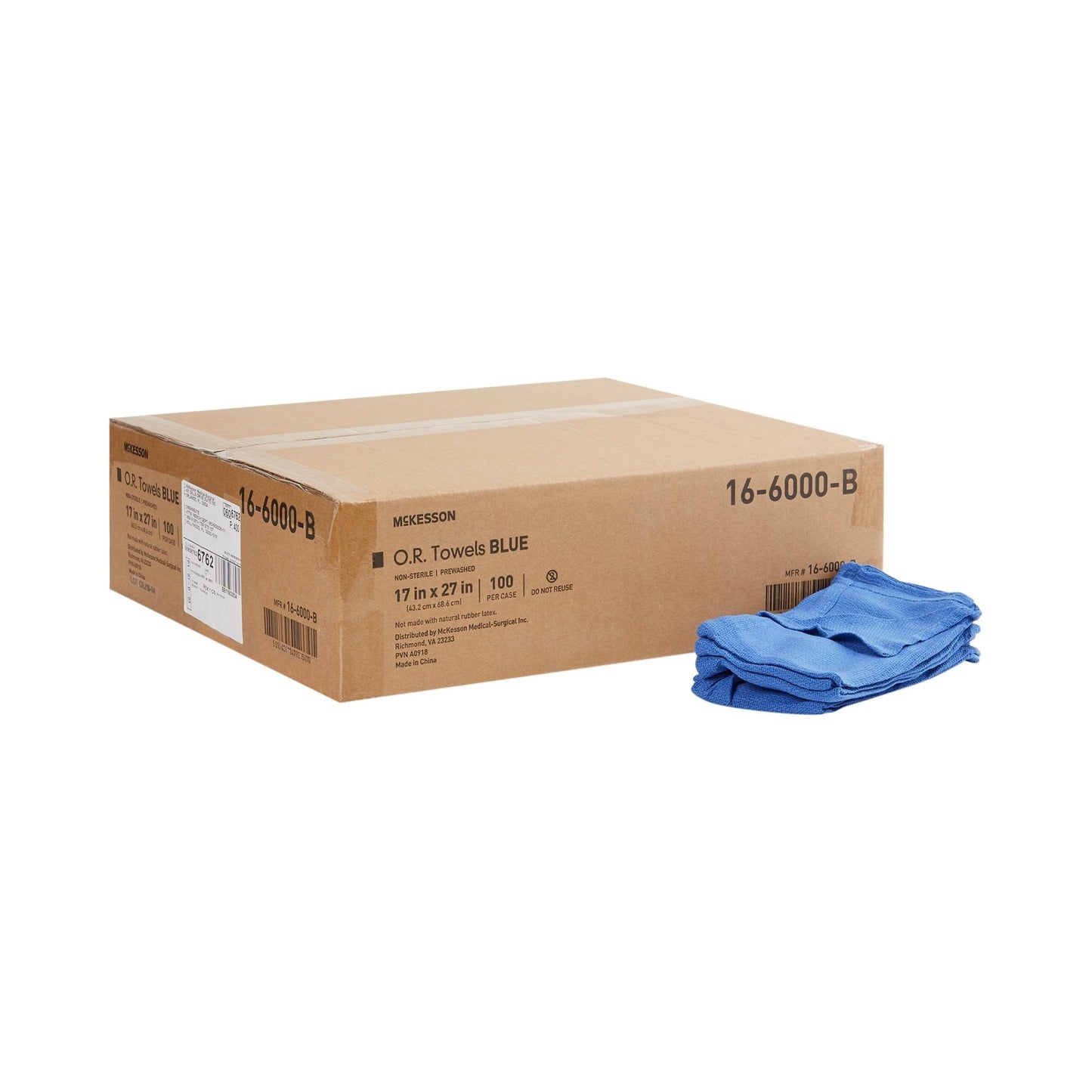 McKesson Blue O.R. Towel, 17 x 27 Inch 16-6000-B