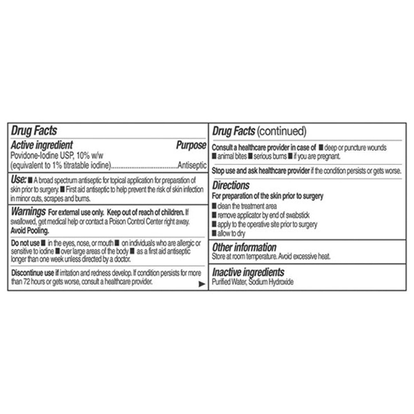 PDI® PVP Iodine Prep Swabsticks S41125