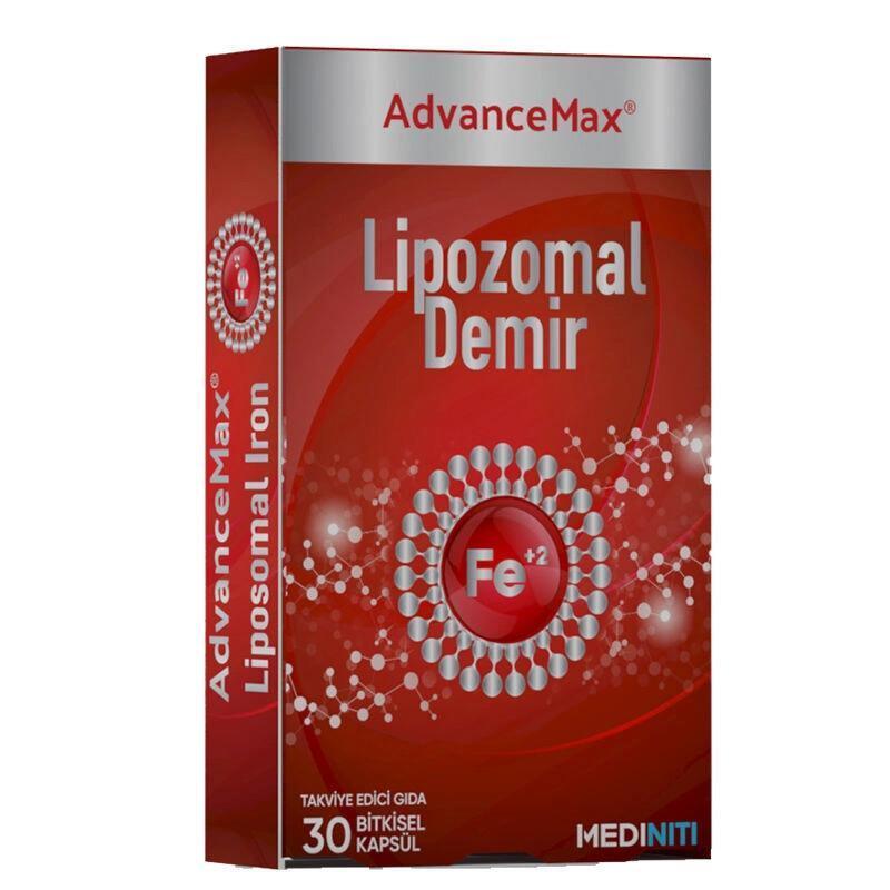 Advancemax Liposomal Iron Supplement - 30 Capsules with Vitamin C for Enhanced Absorption