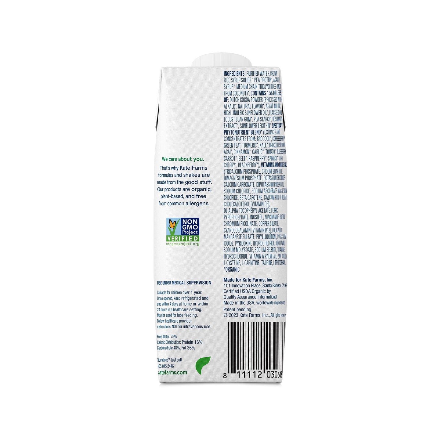 Kate Farms® Pediatric Standard 1.2 Sole-Source Formula, Chocolate, 8.45-oz 811112030713