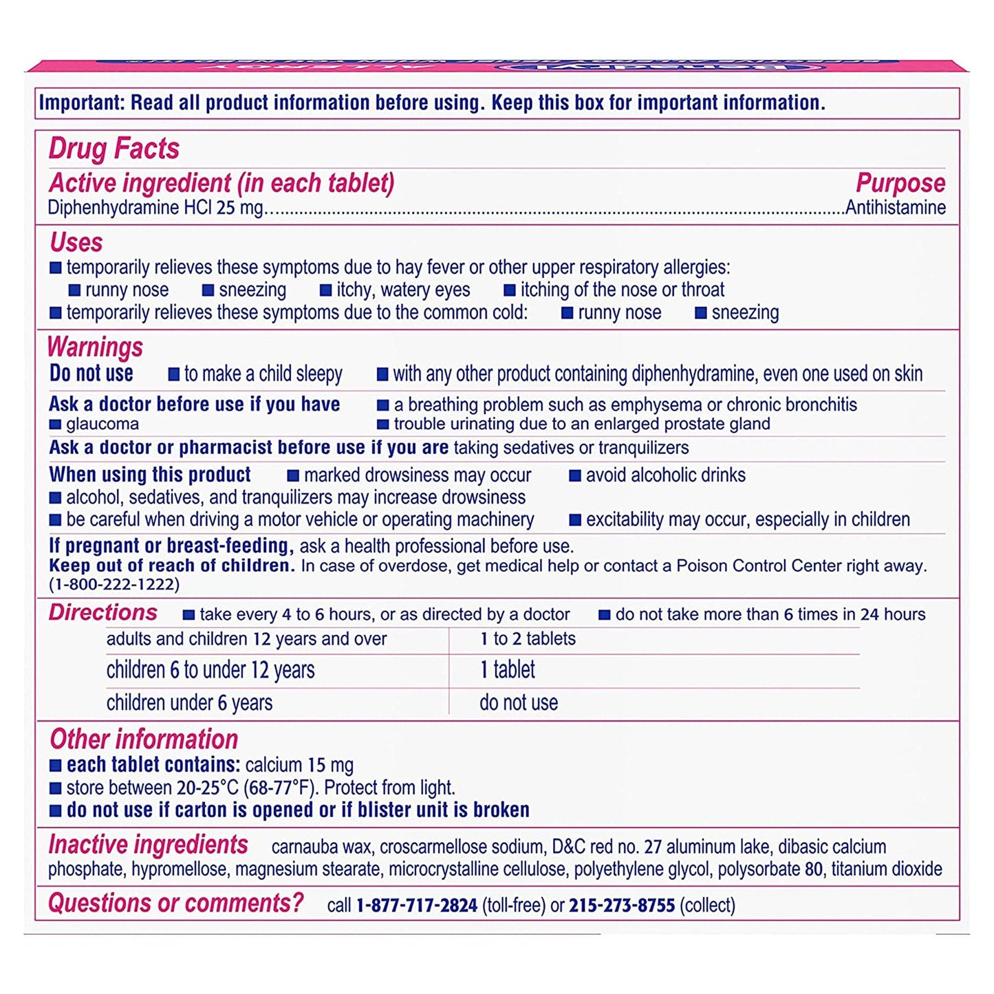 Benadryl® Allergy Ultratabs 531703100