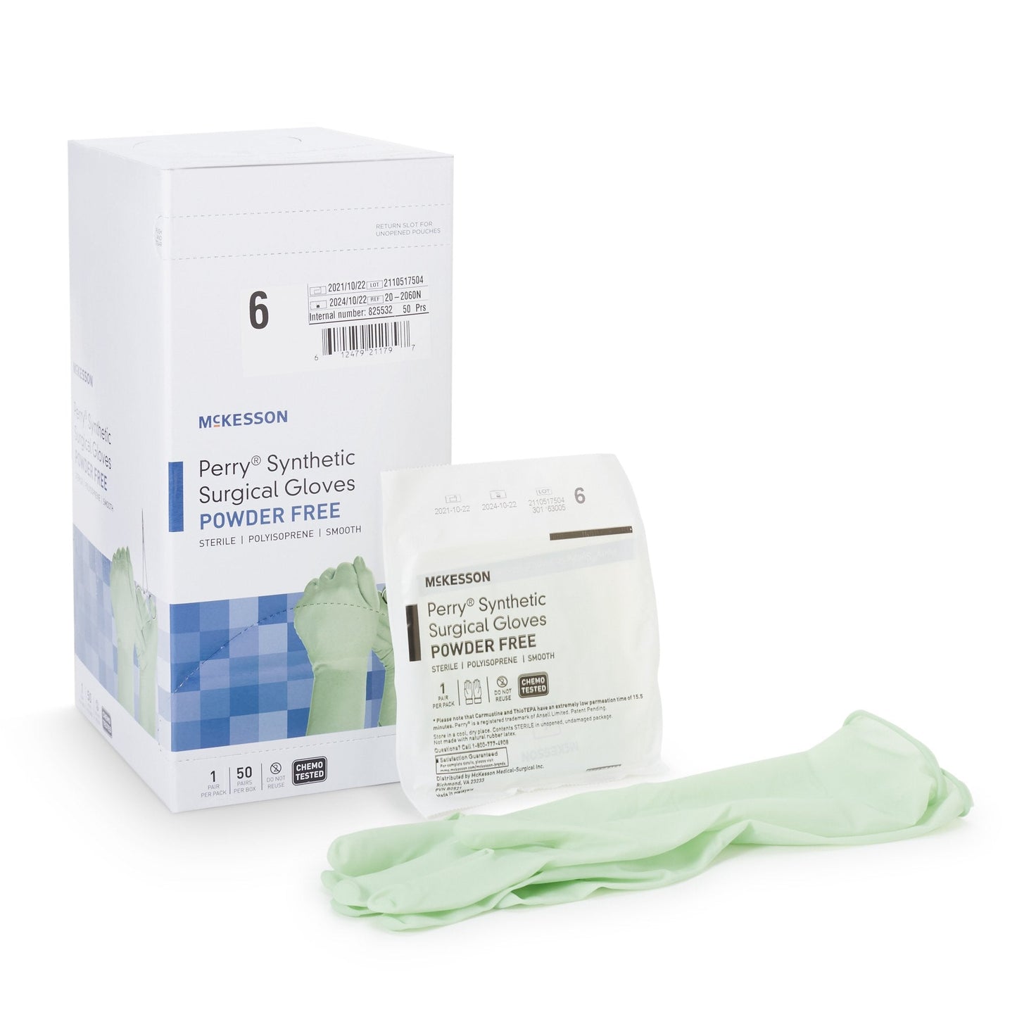 McKesson Perry® Performance Plus Polyisoprene Surgical Glove, Size 6, Green 20-2060N