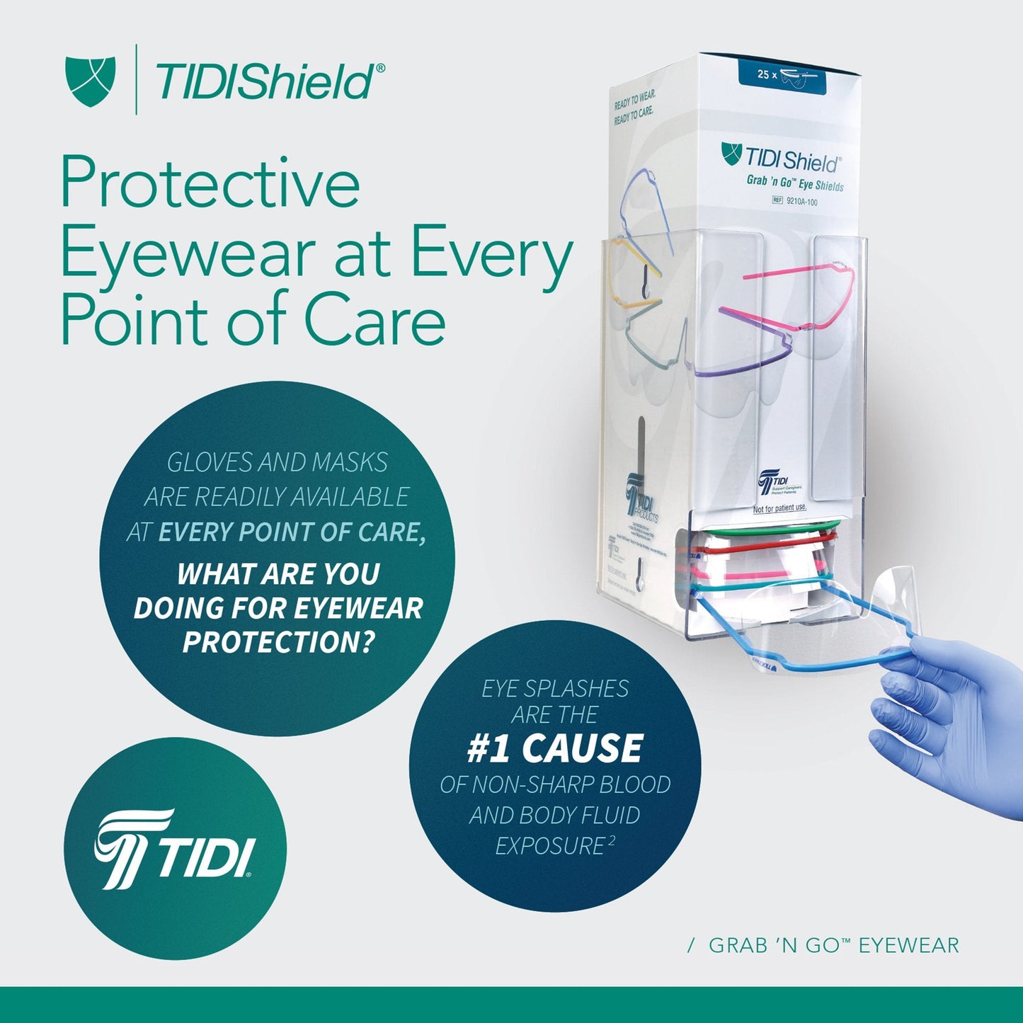 TIDIShield® Grab 'n Go™ Eye Shields with Dispenser 9210A-100