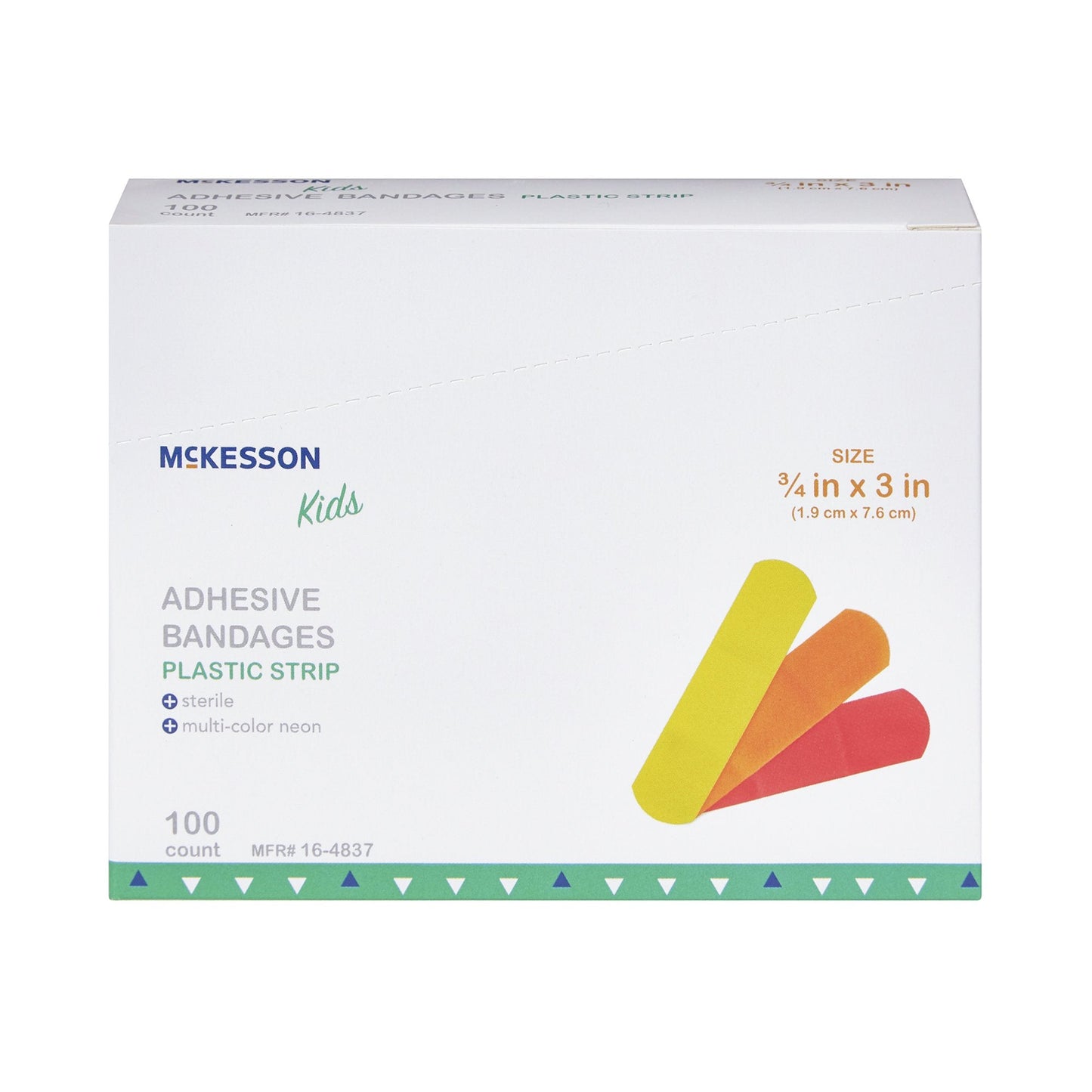 McKesson Kids™ Neon Adhesive Strip, 3/4 x 3 Inch 16-4837