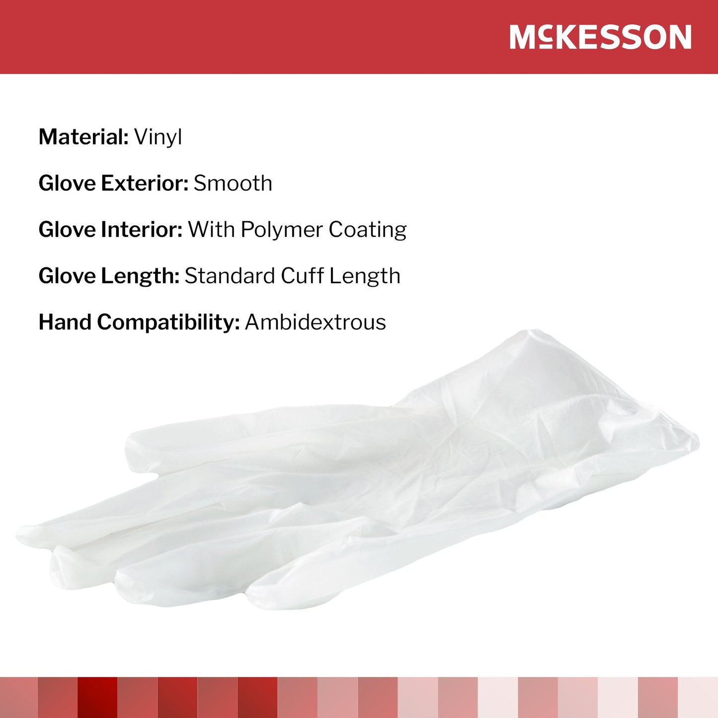 McKesson Vinyl Exam Glove, Small, Clear 14-114