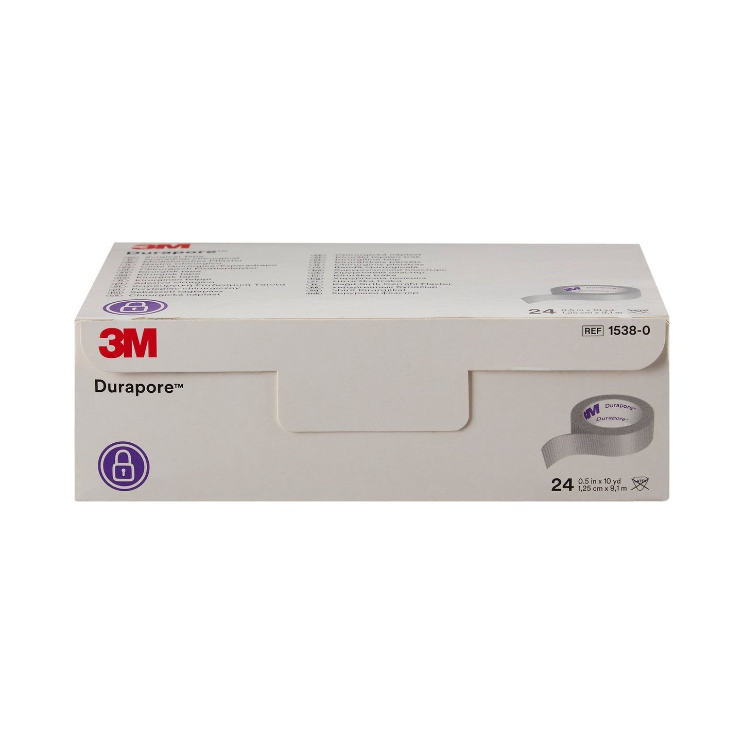 3M™ Durapore™ Silk-Like Cloth Medical Tape, 1/2 Inch x 10 Yard, White 1538-0