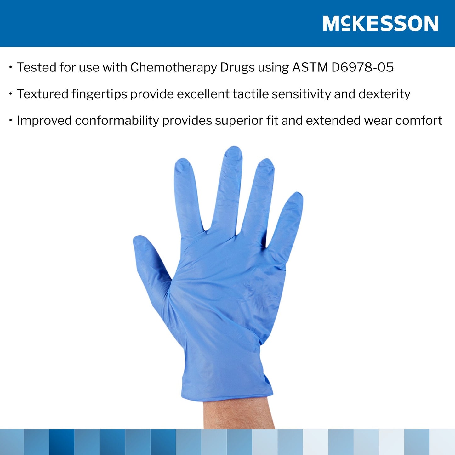 McKesson Confiderm® 3.5C Nitrile Exam Glove, Small, Blue 14-6974C