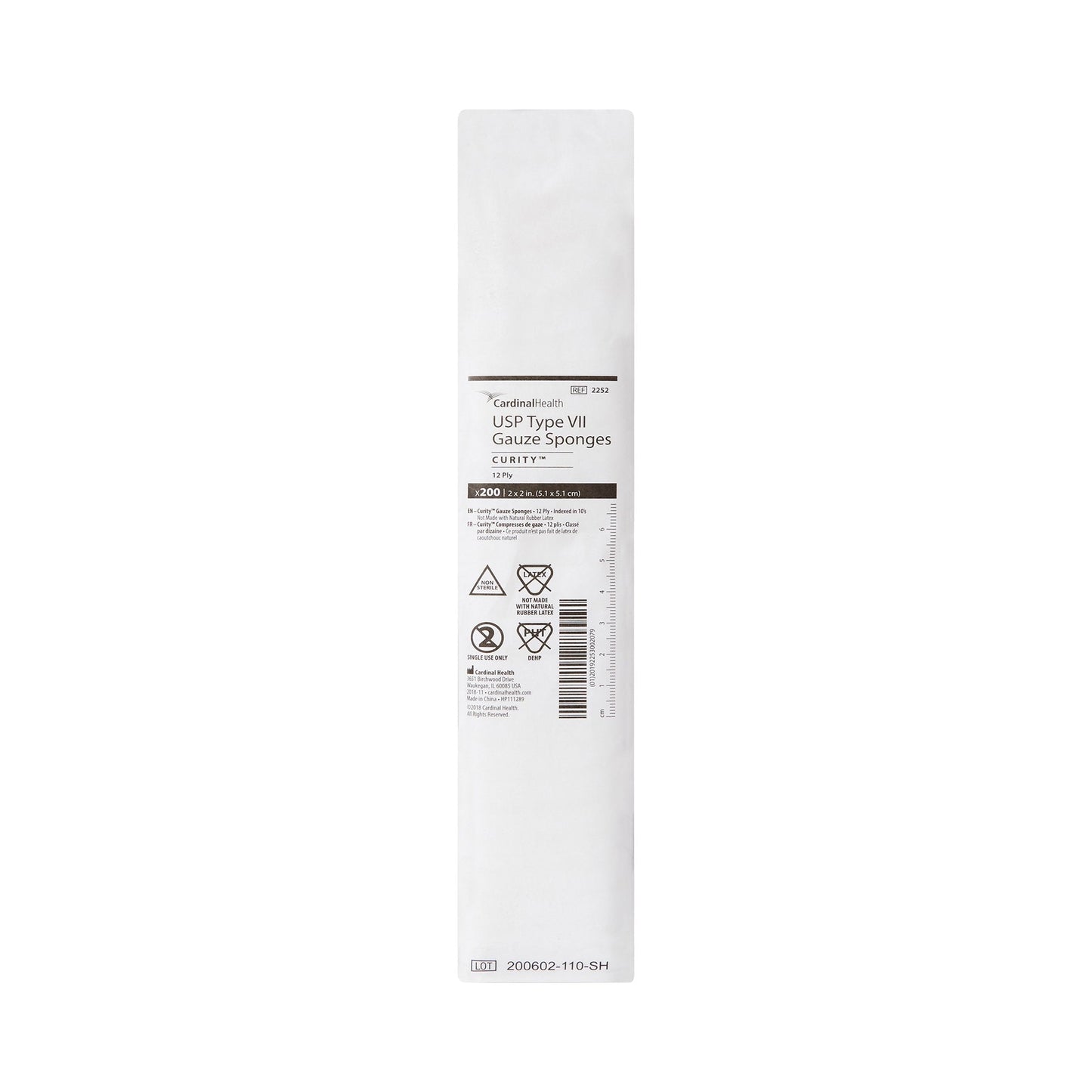Curity™ USP Type VII Gauze Sponge, 2 x 2 Inch, 12-Ply 2252
