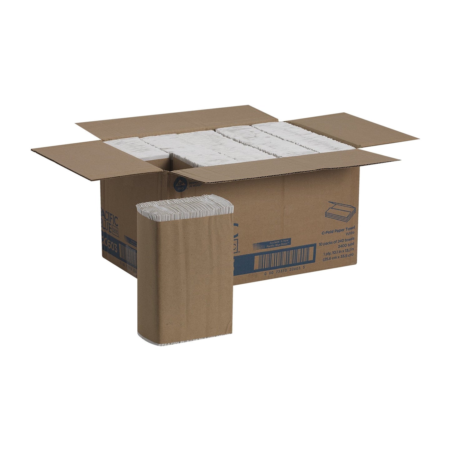 Pacific Blue Basic™ Paper Towel, 240 per Pack, 10 Packs per Case 20603