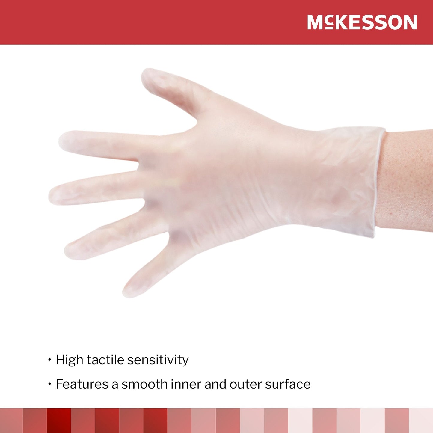 McKesson Vinyl Exam Glove, Small, Clear 14-134