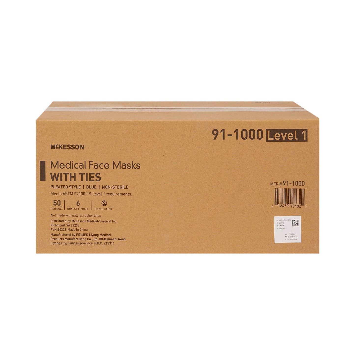 McKesson Classic Style Surgical Mask, Blue 91-1000