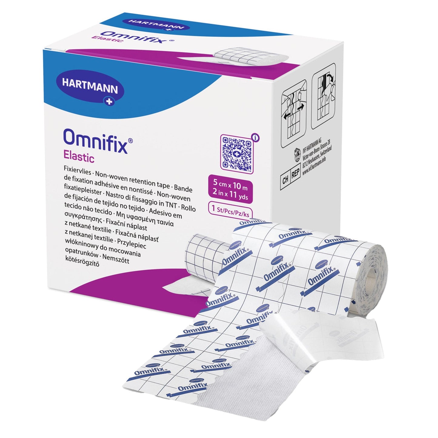 Omnifix® Elastic Dressing Retention Tape with Liner, 2 Inch x 10 Yard, White 900602