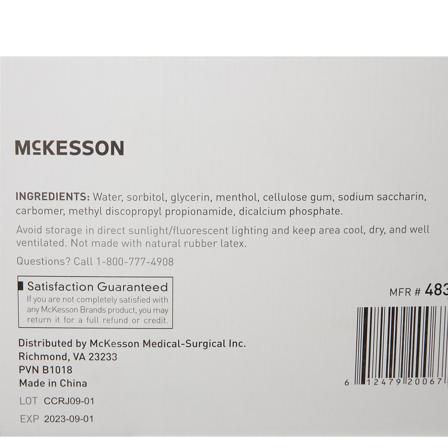 McKesson Oral Swabstick Foam Tip Dentifrice, Mint, 10 per Pack 4834