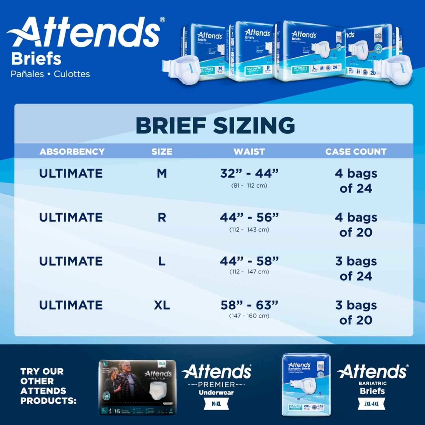 Attends® Advanced Briefs, Large DDC30