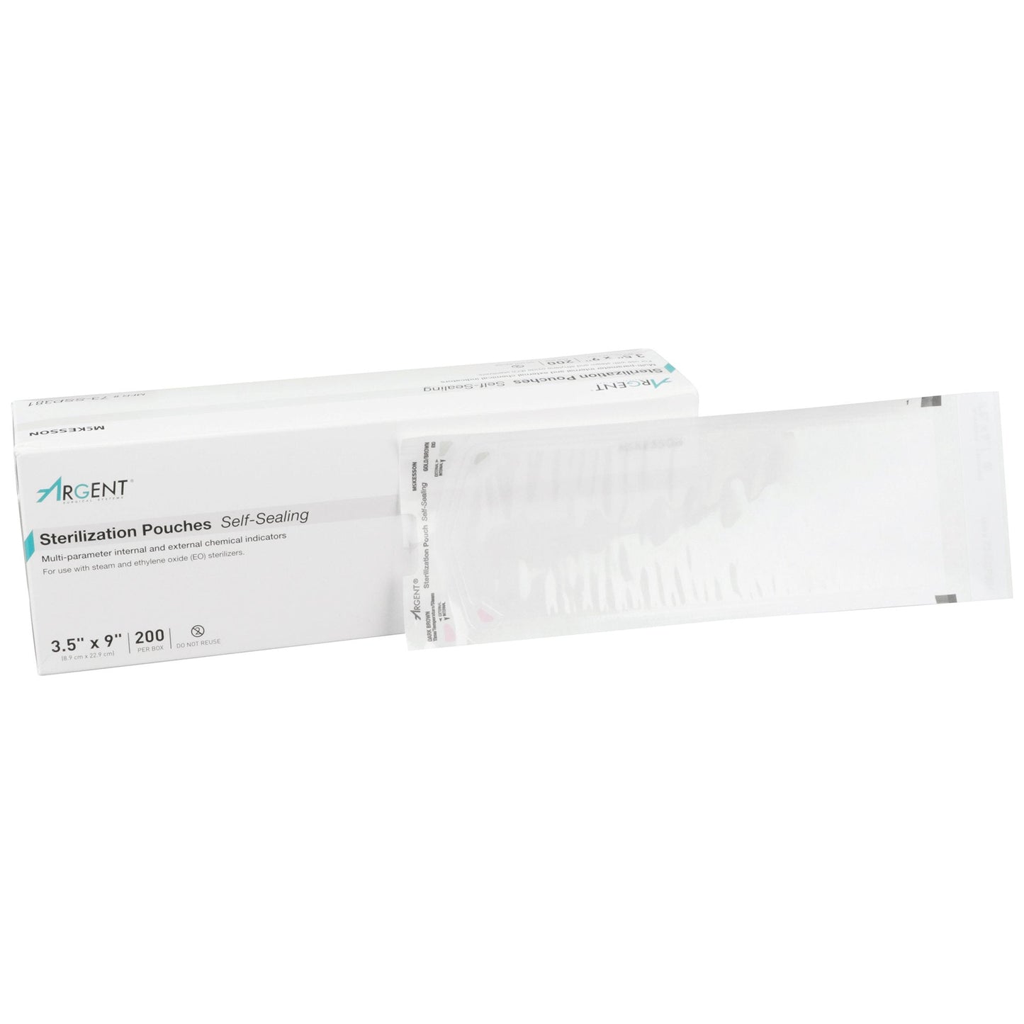 McKesson Argent® Sure-Check® Sterilization Pouch, 3½ x 9 Inch 73-SSP381