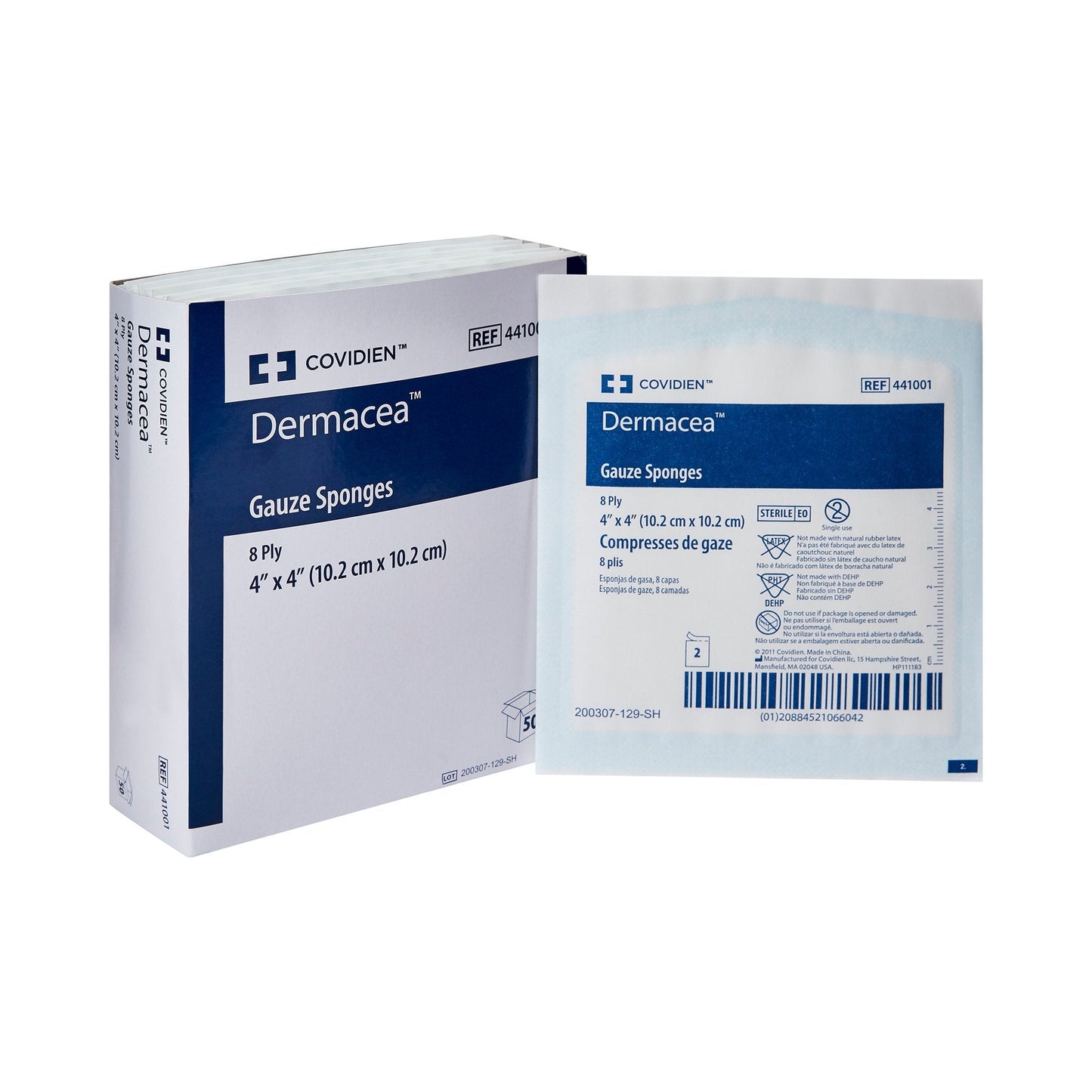 Dermacea™ Sterile Gauze Sponge, 4 x 4 Inch, 8-Ply 441001