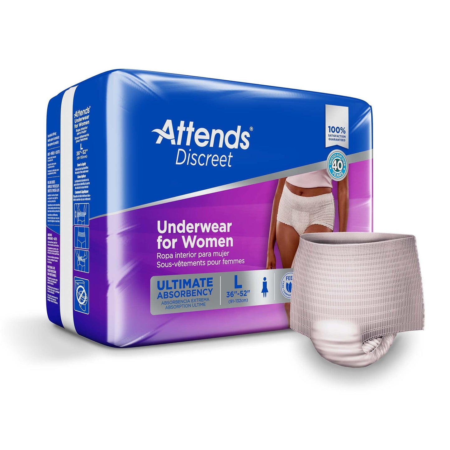 Attends® Discreet Women's Underwear, Level 5, Large ADUF30