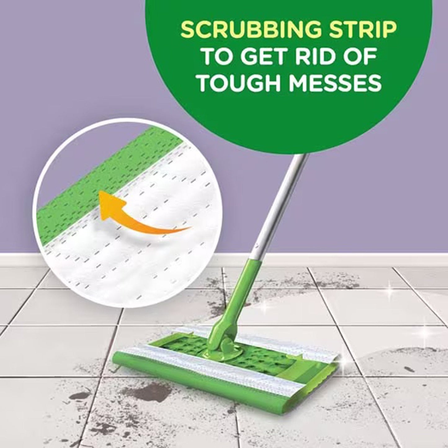 Saturated Wet Mop Pad Swiffer® Wet Bound Edge White Cloth Disposable PGC08622