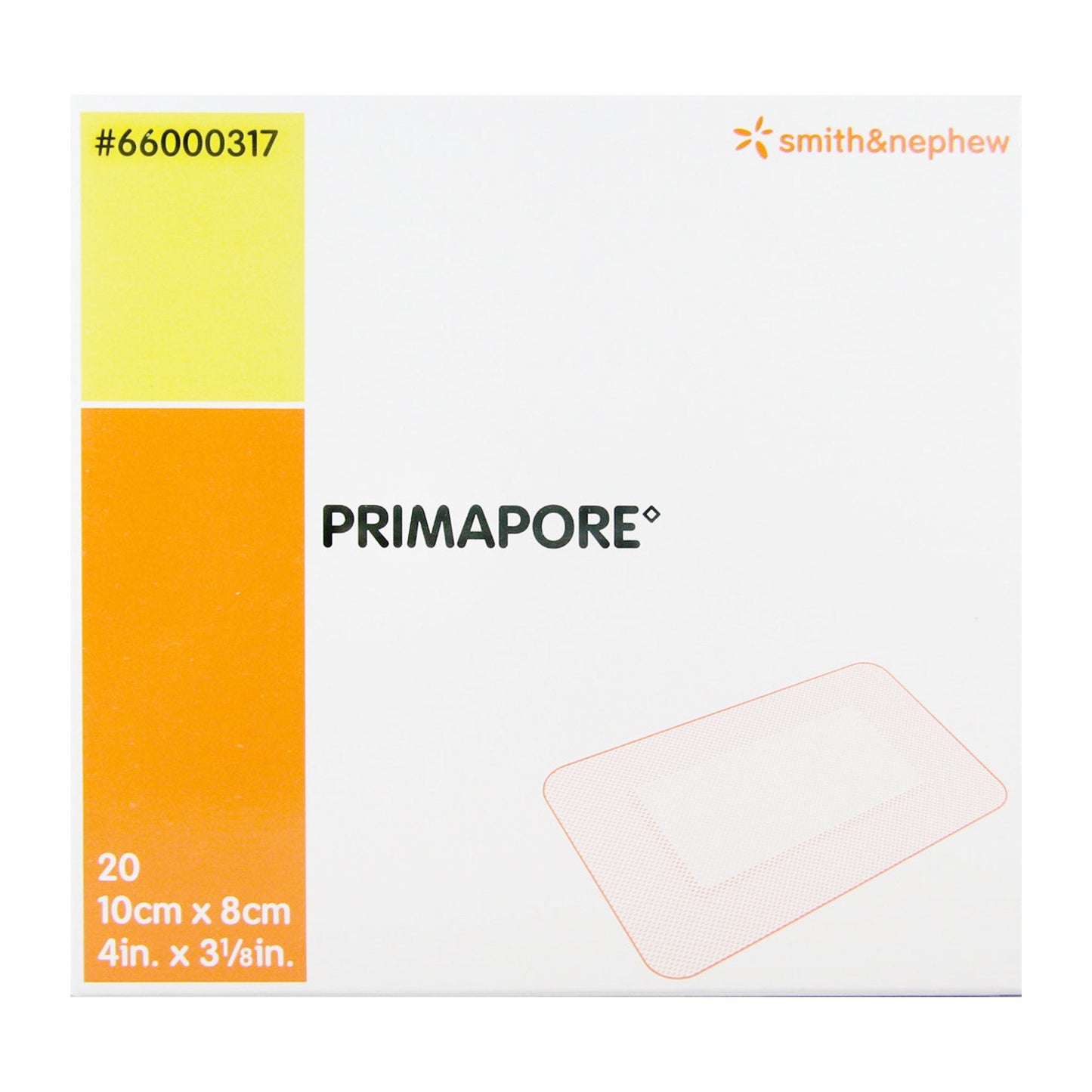 Primapore Adhesive Dressing, 8 x 10 Centimeter 66000317