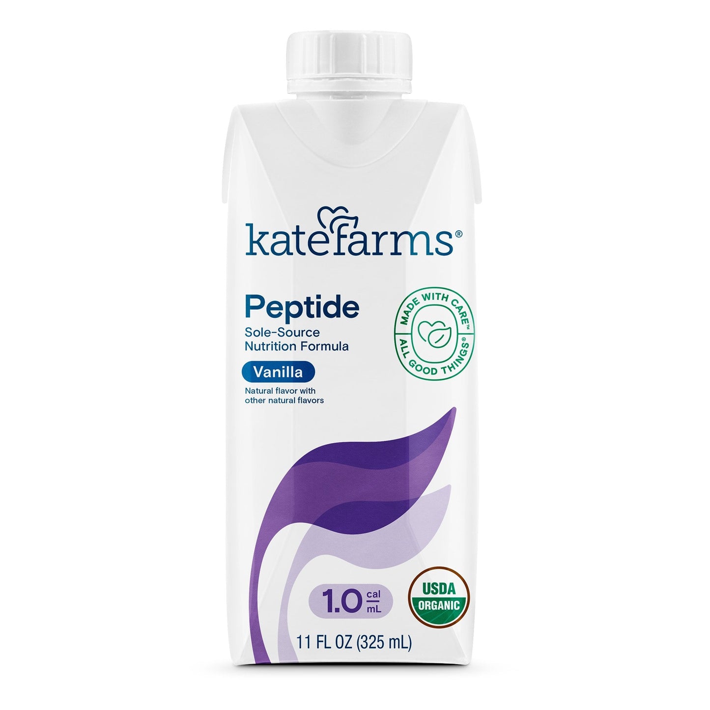 Kate Farms® Peptide 1.0 Vanilla Sole-Source Nutrition Formula, 11-ounce carton 811112030553