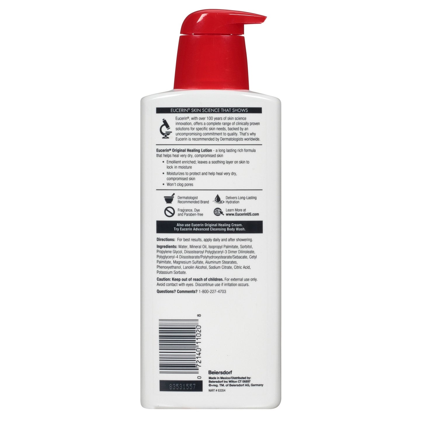 Eucerin® Hand and Body Moisturizer, 16-ounce pump bottle 72140011020