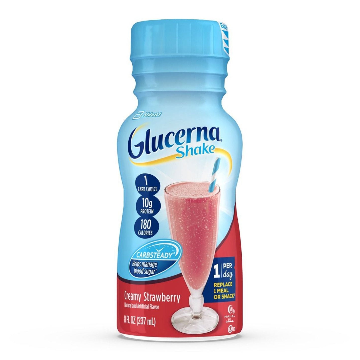Glucerna® Original Shake, Strawberry Flavor, 8-ounce bottle 57807