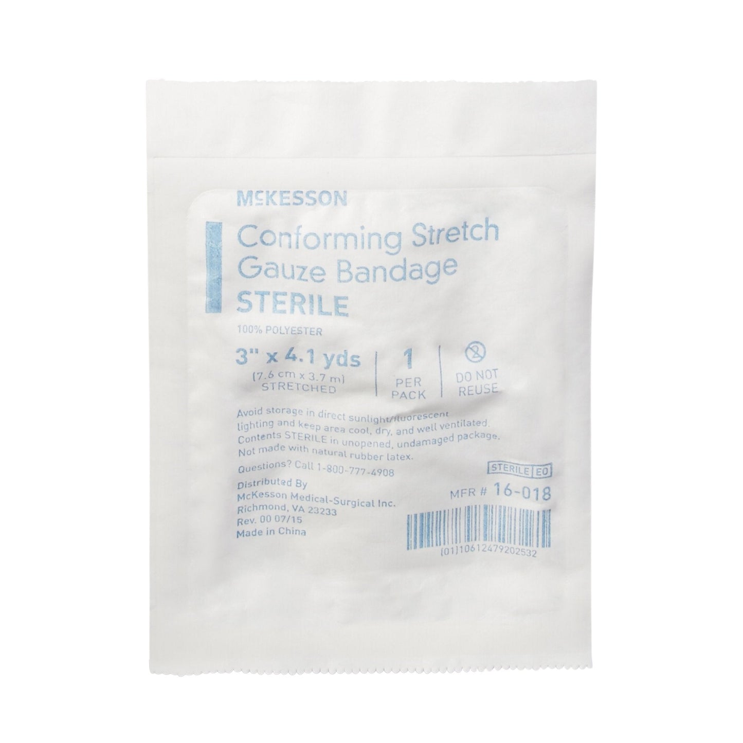 McKesson Sterile Conforming Bandage, 3 Inch x 4-1/10 Yard 16-018