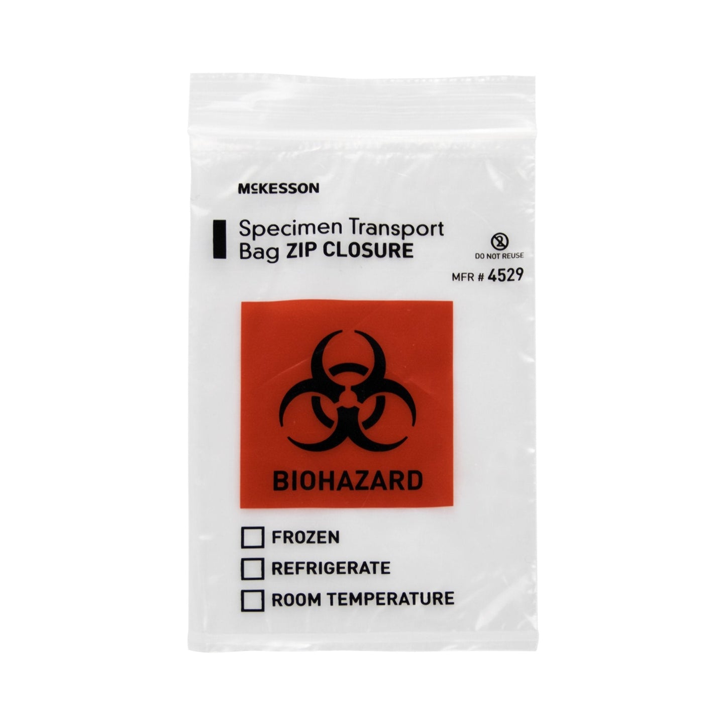 McKesson Specimen Transport Bag, Zip Closure, 6 x 9 Inch 4529