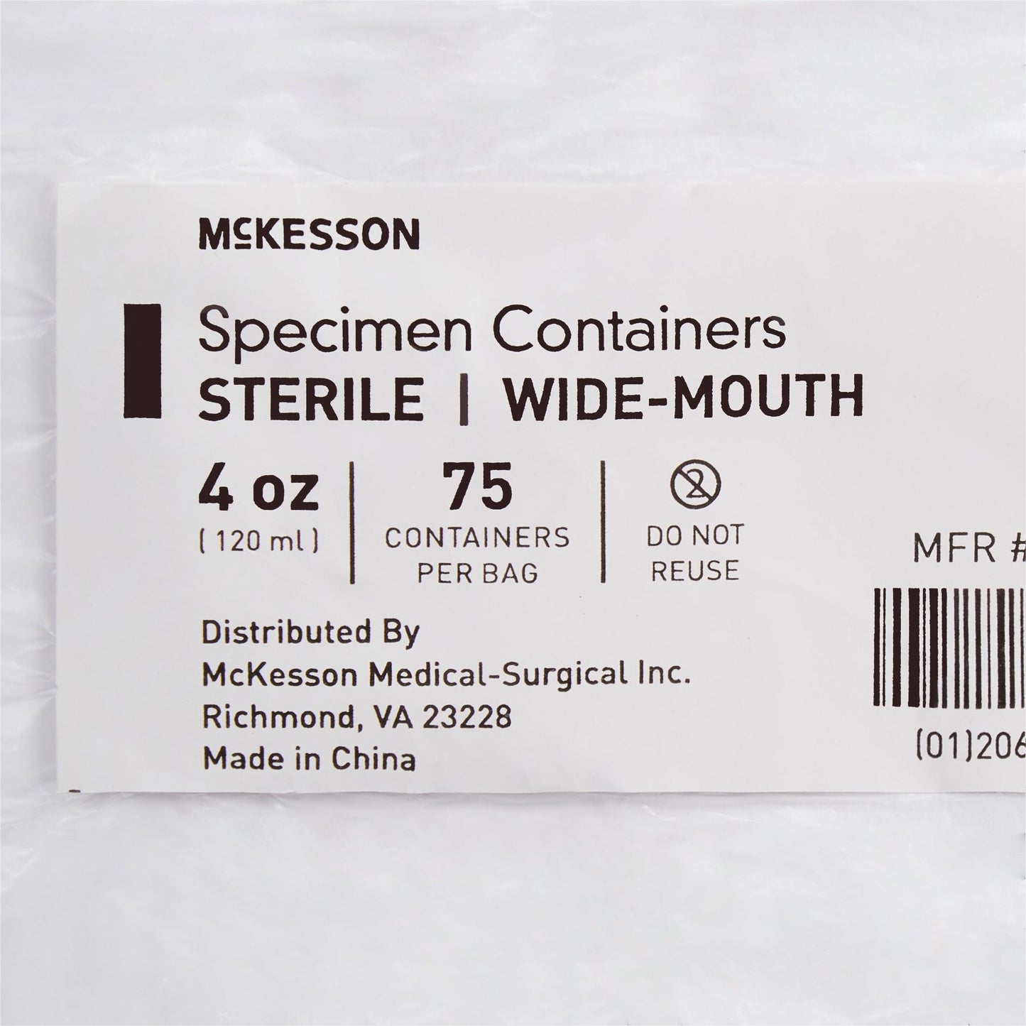 McKesson Specimen Container for Pneumatic Tube Systems, 120 mL 16-9542